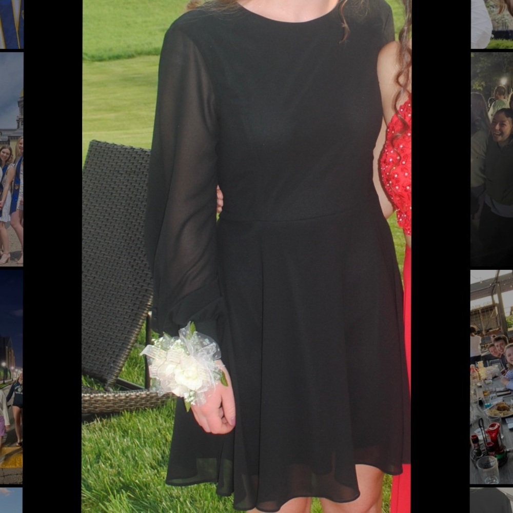 Lulu’s Sadie May Black Long Sleeve dress, size S
